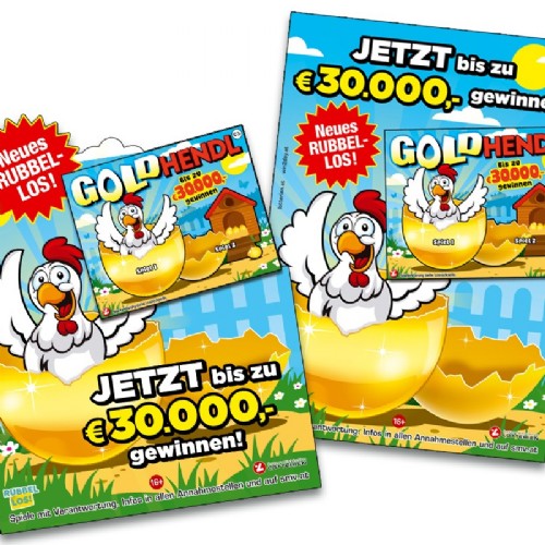 Goldhendl POS - Deckenhänger und A3